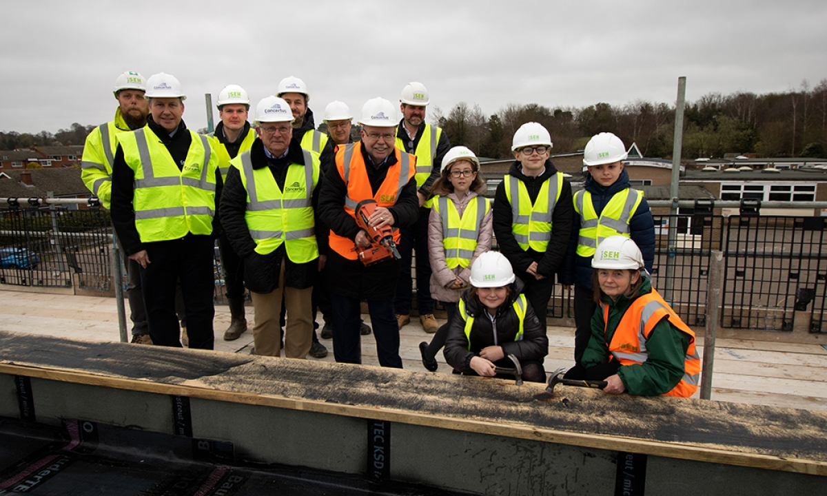 Ceromony marks topping out at Claydon Primary School