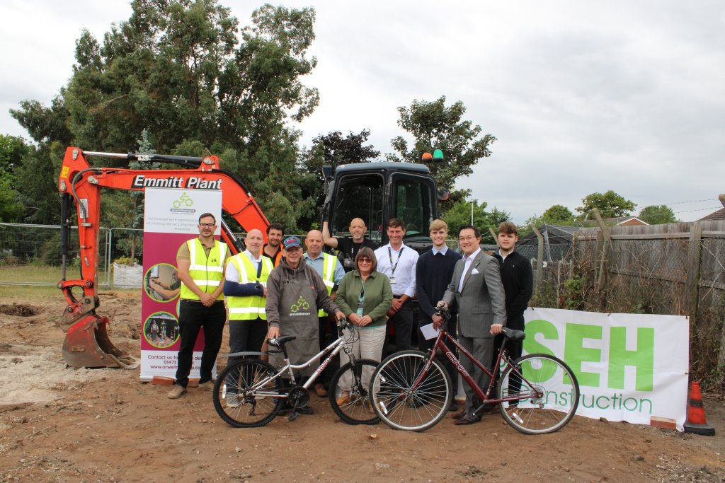 Group photo at the groundbreaking ceremony at Genesis Orwell Mencap.